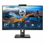 PHILIPS 275B1H - 27 Inch QHD Monitor, 75Hz, 4ms, IPS, WebCam, Height adjust, Speakers, USB Hub (2560 x 1440, 300 cd/m², HDMI/DVI/DP/USB-B/USB 3.2