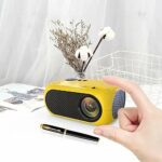 Mini Portable Projector, Home Theater Projector Player with Remote Control, Compatible HD 1080P, 100 Inch Distance Super-big Screen, 360 Stereo S