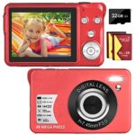 Digital Camera 48MP 2.7K Compact Vlogging Camera with 16X Digital Zoom 2.7-inch Screen Anti-shake Photoflash Selfie for Kids Teens Beginners Gift