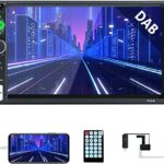 CAMECHO Double Din DAB Car Radio 7” HD Touch Screen with Bluetooth Hands Free Calls Car Stereo Radio Support Android/IOS Mirror Link, MP5 Player
