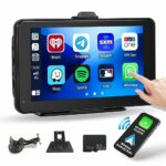 Hikity Portable Car Stereo Wireless Apple CarPlay & Wireless Android Auto Screen for Car, 7 Inch 1080P Touchscreen Radio Bluetooth Airplay Androi