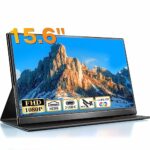 CUIUIC Portable monitor 15.6 Inch,1080P FHD IPS Laptop monitor USB C HDMI Ultra-Thin Display w/Smart Cover & Speaker, Vesa, External Portable mon
