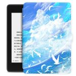 Case Compatible With Kindle Paperwhite Case-(10. Gen - 2018) Released Ebook Reader Covers,Smart Accessories Pu Leather Kindle Covers-Blue Beautif