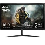 Thinlerain 24 Inch PC Monitor 144Hz 1920x1080P Computer Monitor HDMI/DisplayPort / 2ms / VESA/USB