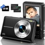 Digital Camera with 32G Micro Memory Card, 1080P Compact Camera, 44MP Photo Camera, HD Vlogging Camera, Portable Mini Camera with 2.5" LCD Screen