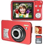 Digital Camera, Compact Kids Camera with SD Card 48MP 2.7K/20FPS 2.7-inch Screen LCD Anti-shake Photoflash Selfile For Children Teens Beginners G