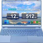 AOCWEI 16" Laptop 12+512GB Windows 11 N5095 (Up to 2.9Ghz) 4-Core PC with Cooling Fan 1920 * 1200 2K Screen Dual WiFi Support 2.5" HDD 1TB SSD Ex