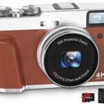 FamBrow Digital Camera, 4K 48MP Autofocus Video Camera with 32G Card, 2 Batteries Viewfinder and Rotary Button 16X Zoom Powerful Travel Camera fo