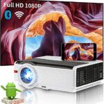 Smart Movie Projector with Wifi and Bluetooth, Indoor Outdoor Wireless Bluetooth Projector Support Airplay Screen Mirroring, Digital Android TV P