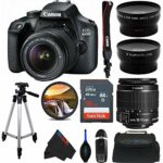 Canon EOS 4000D DSLR Camera with 18-55mm f/3.5-5.6 III Lens + 50-Inch Tripod + Pixi Advanced Bundle (International Version)
