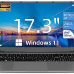 SGIN 17.3 Inch Laptop Windows 11 24GB RAM 1024GB SSD Storage, Celeron N5095A Processor(Up to 2.9GHz), 5000mAh Battery PC Notebook with 1920 * 108