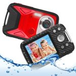 Heegomn Waterproof Digital Camera for Children, Full HD 1080P, 8x Digital Zoom, 16MP Underwater Cam for Teenagers/Beginners (Red)