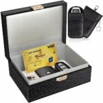 Samfolk Faraday Box for Car Keys with Faraday Pouch 2 Pack, RFID Signal Blocking for Keyless Entry Car Security, Car Key Fob Safe Anti Theft Prot