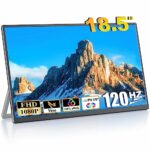 CUIUIC 18.5 Inch 120HZ Portable Gaming Monitor, Large Portable Monitor for Laptop with 1080P FHD HDR Frameless Travel Computer Monitor with VESA