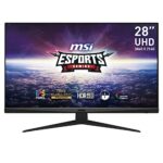 MSI G281UV Esports Gaming 4K IPS Monitor - 27.9 Inch, 16:9, UHD (3840 x 2160), IPS, 60Hz, 4ms, FreeSync, HDR, DisplayPort, HDMI, Wide Color Gamut
