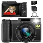 Digital Camera, 48MP Autofocus Compact Camera for Photography with 16X Digital Zoom, 4K Ultra HD Vlogging Camera with Macro Lenses & 3.0 Inch Fli