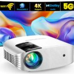 Projector, GooDee Portable Projector 4K with Dolby Audio, 15000L 600 ANSI Phone Projector, Supported 5G WiFi Bluetooth, Full HD Native 1080P Mini