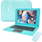aichiw 10.1" Inch Laptop Mini Notebook, Portable Mini Computer with Intel CPU 2GB RAM 64GB eMMC Storage, Laptop Sleeve, Wireless Mouse, Mini Lapt