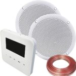 Loops 100W Speaker System - WiFi & Bluetooth In-Wall Mounted Amplifier - 2x 80W Moisture Resistant Stereo Bathroom Ceiling Speaker Kit - App Cont