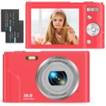 Digital Camera 1080P Full HD Compact Camera 36MP Vlogging Camera with 16X Digital Zoom, FamBrow Photo Camera 2.4 Inch LCD Mini Video Camera for S