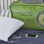 Sleep n Sound Speaker Pillow – Music Pillow with Undetectable Built in Speaker Medium Support – Soft Touch Cover and Stylish Retro Bag