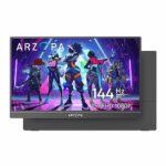 ARZOPA Portable Monitor, G1 GAME 15.6 Inch 144HZ 1920×1080 FHD, 100% SRGB IPS Monitor Screen with HDMI/Type-C/USB-C, Eye Care Gaming Portable Scr