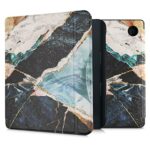 kwmobile Case Compatible with Kobo Sage Case - eReader Cover - Marble Gold/White/Blue