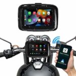 Road Top Portable Wireless Carplay Screen for Motorcycle, Wireless CarPlay & Android Auto GPS for Motorbike, 5" IPS Touch Screen, IPX7 Waterproof