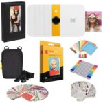 KODAK Smile Instant Print Digital Camera (White/Yellow) Photo Frames Bundle with Soft Case