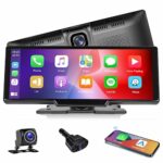 Portable Car Stereo Wireless Apple Carplay Android Auto, Rimoody 9.3 inch HD Touchscreen Portable Car Radio Receiver with Siri Bluetooth GPS Rear