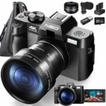 NBD Digital Camera for Photography and Video,48MP 4K Vlogging Camera with 180° Flip Screen，16X Digital Zoom, Autofocus Compact Camera Included Wi