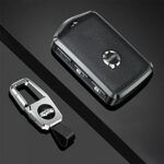HIBEYO Key Case Fits Volvo Smart Car Key Case Protective Cover for Volvo XC60 XC70 XC90 C30 S60 S80 S90 V60 V70 V90 Key Box Key Fob Leather Side