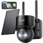 ieGeek 360°Wireless Solar Camera - 2K Solar Security Camera Outdoor with 5200mAh Rechargeable Battery,PTZ Battery Wireless wifi CCTV Camera Syste