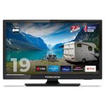 Ferguson F1920RTS Traveller 19 inch Smart HD Ready LED TV with streaming apps Netflix, Prime Video, Disney+, BBC iPlayer, ITV Hub, etc, Made in t