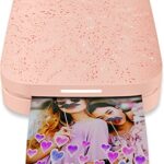 HP Sprocket Bluetooth Portable Photo Printer (Print without Ink) - 2" x 3" Prints - Blush Pink