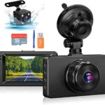 Dash Cam Front and Rear, Dashcam 1080P Full HD Car Dash Cam, 170°Wide Angle Dash Cams for Cars Front and Rear Dash Camera with SD Card, Car Camer