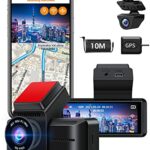 【Fully Upgraded】4K Dash Cam Front and Rear with Rear Windshield Bracket Bulit-in WIFI GPS Voice Control 3.16'' Car Camera Dash Cam Super Night Vi