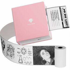 Phomemo M02 Pocket Printer Mini Bluetooth Thermal Printer Portable Photo Printer Compatible with Android&IOS, for Study Note,pink