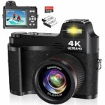 Digital Camera for Photography 4K 48MP Vlogging Camera with 32G SD Card Macro Lens & 3.0" 18X Digital Zoom Rechargeable Point and Shoot Cameras,V