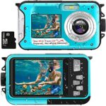 Underwater Camera Full HD 2.7K 48MP 10FT (3 m) Camera, Waterproof Dual Screen, 16X Digital Zoom, Snorkelling Waterproof Digital Camera with Under
