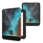kwmobile Case Compatible with Barnes & Noble NOOK Glowlight 4 / 4e Case - eReader Cover - Cosmic Nature Blue/Grey/Black