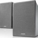 Denon SCN10 Speakers, Two-Way HiFi Speakers for TV Sound System, 2x 65W, Compatible with Receivers & Amplifiers, Elegant Design - Grey