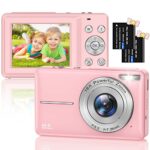 Digital Camera, FHD 1080P 44MP Compact Camera 2.4" LCD Rechargeable Mini Cameras Vlogging Camera with 16X Digital Zoom for Kids, Adult, Teenagers