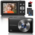 Digital Camera, 1080P HD 44MP Kids Digital Camera With 32GB Card, LCD Screen Rechargeable Compact Camera with 16X Digital Zoom Camera for Kids, B