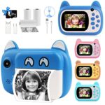 TOYOGO Instant Print Camera for Kids, Upgrade Selfie Kids Camera, Digital No Ink Video Camera with 3 Rolls Print Paper Camera, 1000 mAh,Dual Lens