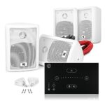 In-Wall Bluetooth Speaker System Wireless Amp Background Music Sound White 4" x4