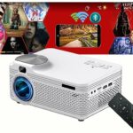 Mini Projector 4K Full HD Portable Movie Projector 1080p Supports for Kids Gift, Home Cinema, TV/Smartphone/USB/TF Card/iOS/Android/WiFi Portable
