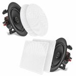PYLE 5.25'' In-Wall/In-Ceiling Dual Speakers (Pair) - 2-Way Woofer Speaker System 1/2” Polymer Tweeter Flush Mount w/ 80Hz - 20kHz Frequency Resp