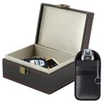 Faraday Box & Faraday Pouch - Car Key Signal Blocker Box, Small Faraday Bag Remote Entry Keyless Protect RFID Anti-Theft Car Key Signal Blocking