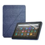 Fire HD 8 Tablet (64 GB, Denim, without Ads) + Amazon Fire HD 8 tablet cover (Denim) + NuPro Screen Protector (2-pack)